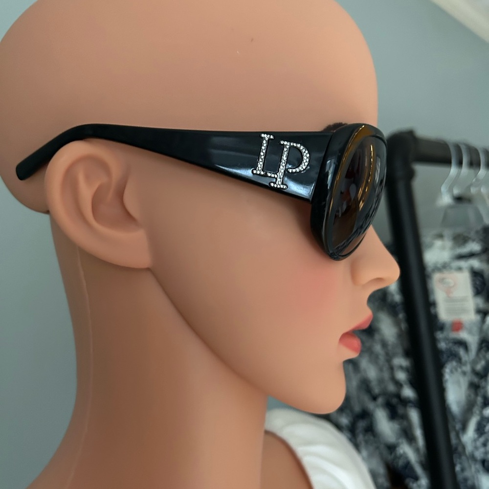 Crystal-Embellished La Perla Black Sunglasses